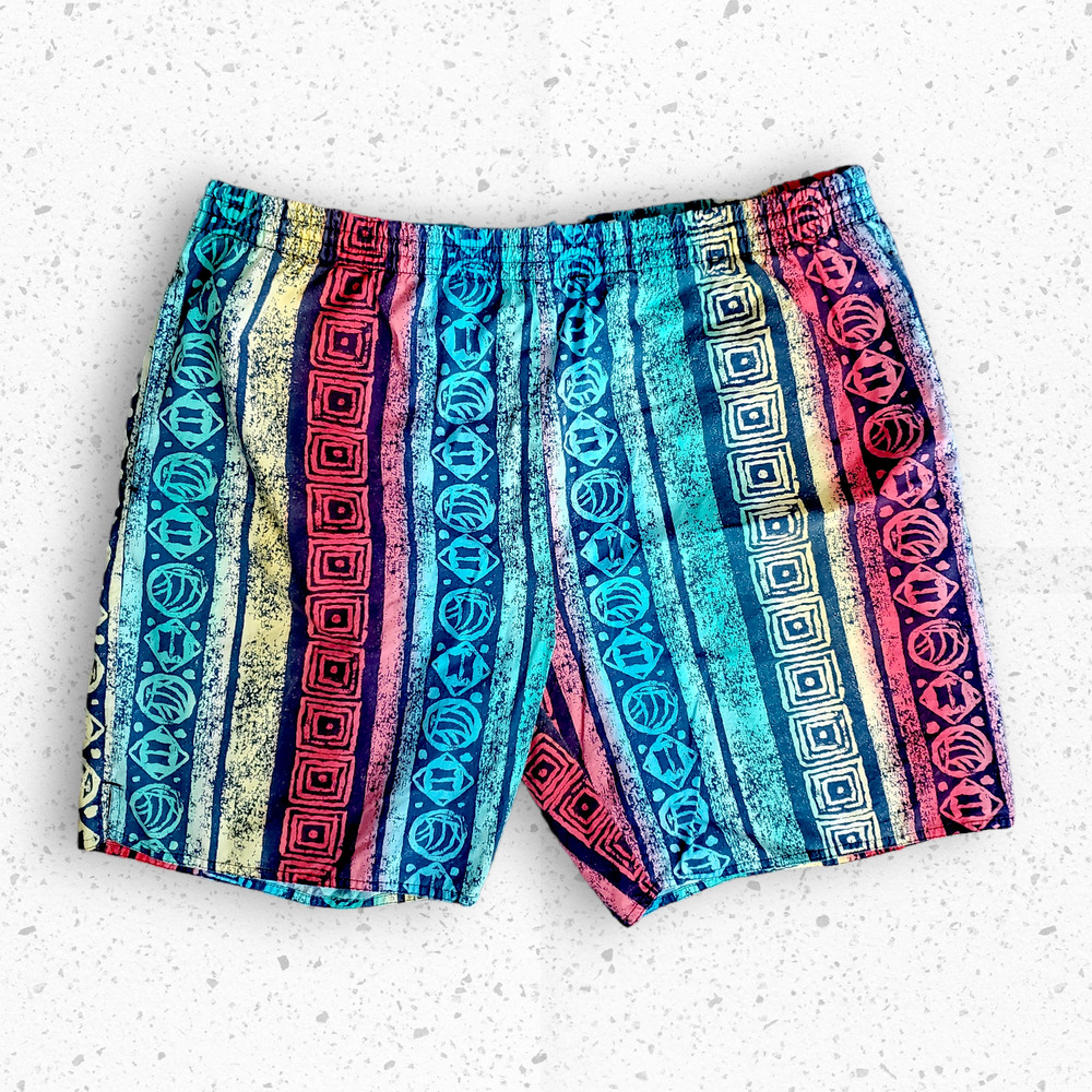 Vintage Eddie Bauer Multicolored Abstract Pattern Swim Shorts Size L / XL